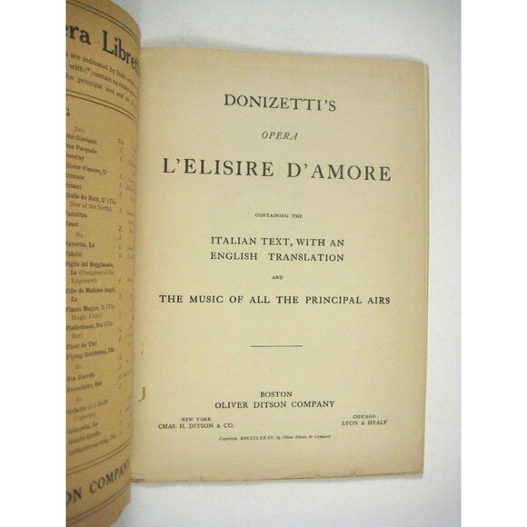 LElisire DAmore Elixir of Love Grand Opera Lot 4 Librettos 2 Programs 2 Flyers - Picture 7 of 12